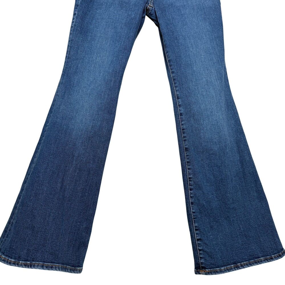 Good American Jeans Women’s 6/28 Blue Good Petite Flare Mid Rise Stretch Denim - Picture 8 of 10